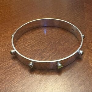 EUC Sterling Silver .925 Peridot Jeweled Studded Bracelet